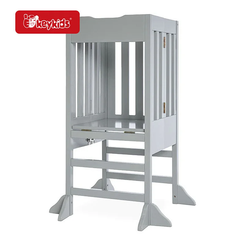 Toddler Kids Counter Stool Wooden Kitchen Step Stool Helper with Chair W08G394